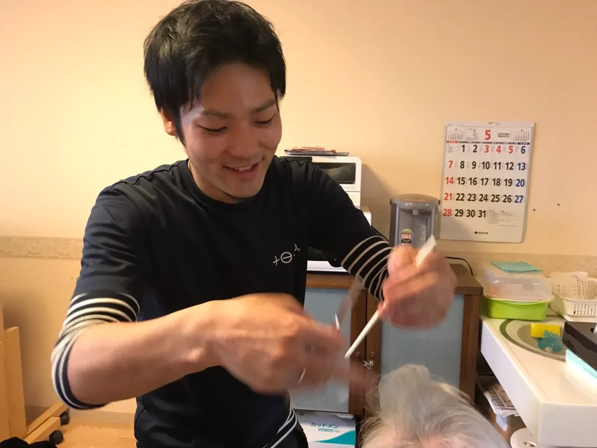 teto訪問理美容の現場の様子