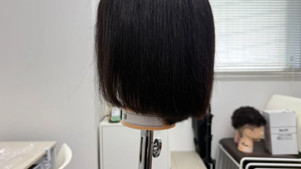 ワンレングスカットを上手く切れない状態